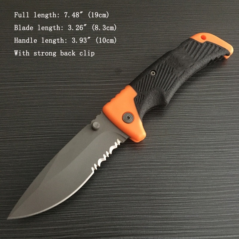 Pocket GB Tactical Folding Knife 8Cr13MoV Blade Rubber Handle Outdoor Survival EDC Knives Camping Hunting Sharp Tool for Gifts