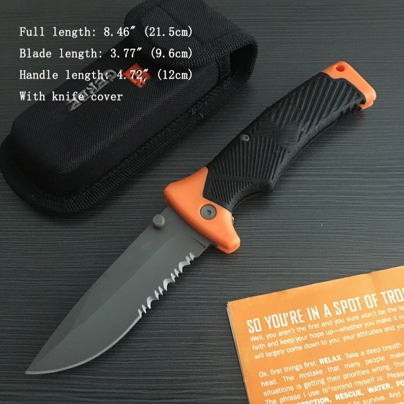 Pocket GB Tactical Folding Knife 8Cr13MoV Blade Rubber Handle Outdoor Survival EDC Knives Camping Hunting Sharp Tool for Gifts