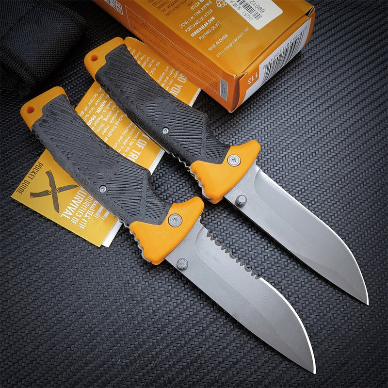 Pocket GB Tactical Folding Knife 8Cr13MoV Blade Rubber Handle Outdoor Survival EDC Knives Camping Hunting Sharp Tool for Gifts