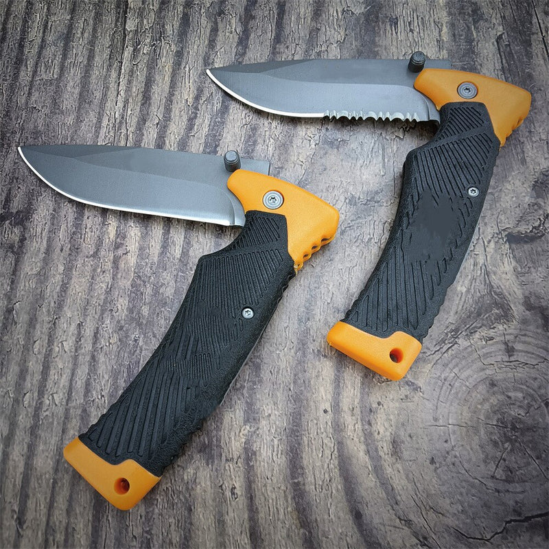 Pocket GB Tactical Folding Knife 8Cr13MoV Blade Rubber Handle Outdoor Survival EDC Knives Camping Hunting Sharp Tool for Gifts