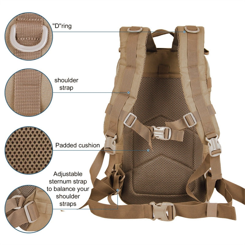 Mochila Tática Militar á prova D'água